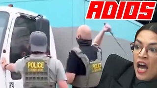 Police Rough Up & Arrest Idiot Leftist Obstructing ICE