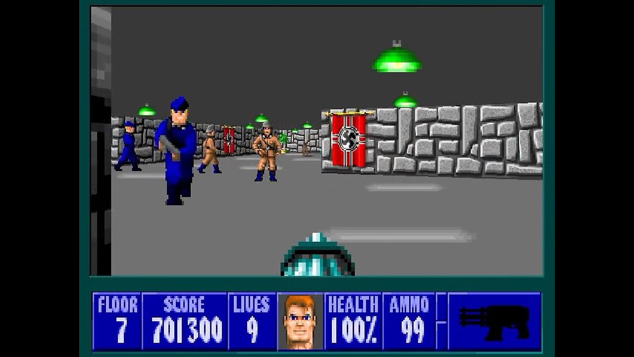 Wolfenstein 3D, DOS, 1992 - 100% Complete, Episode 5 Floor 7 (Trail of the Madman)