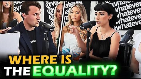 Charlie GRILLS FEMINIST in HEATED draft debate till she admits she doesn't want to be DRAFTED