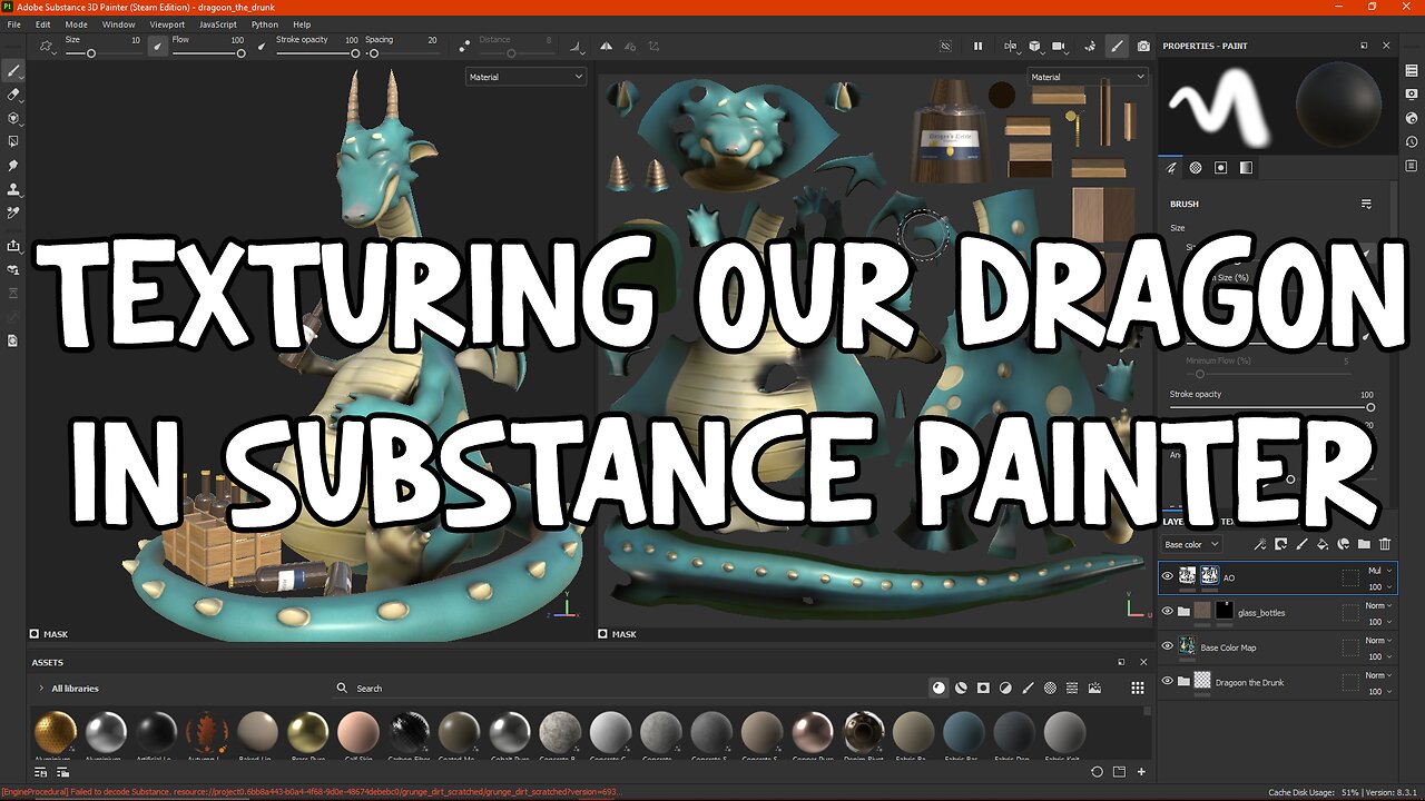 Texturing our Dragon in Substance Painter