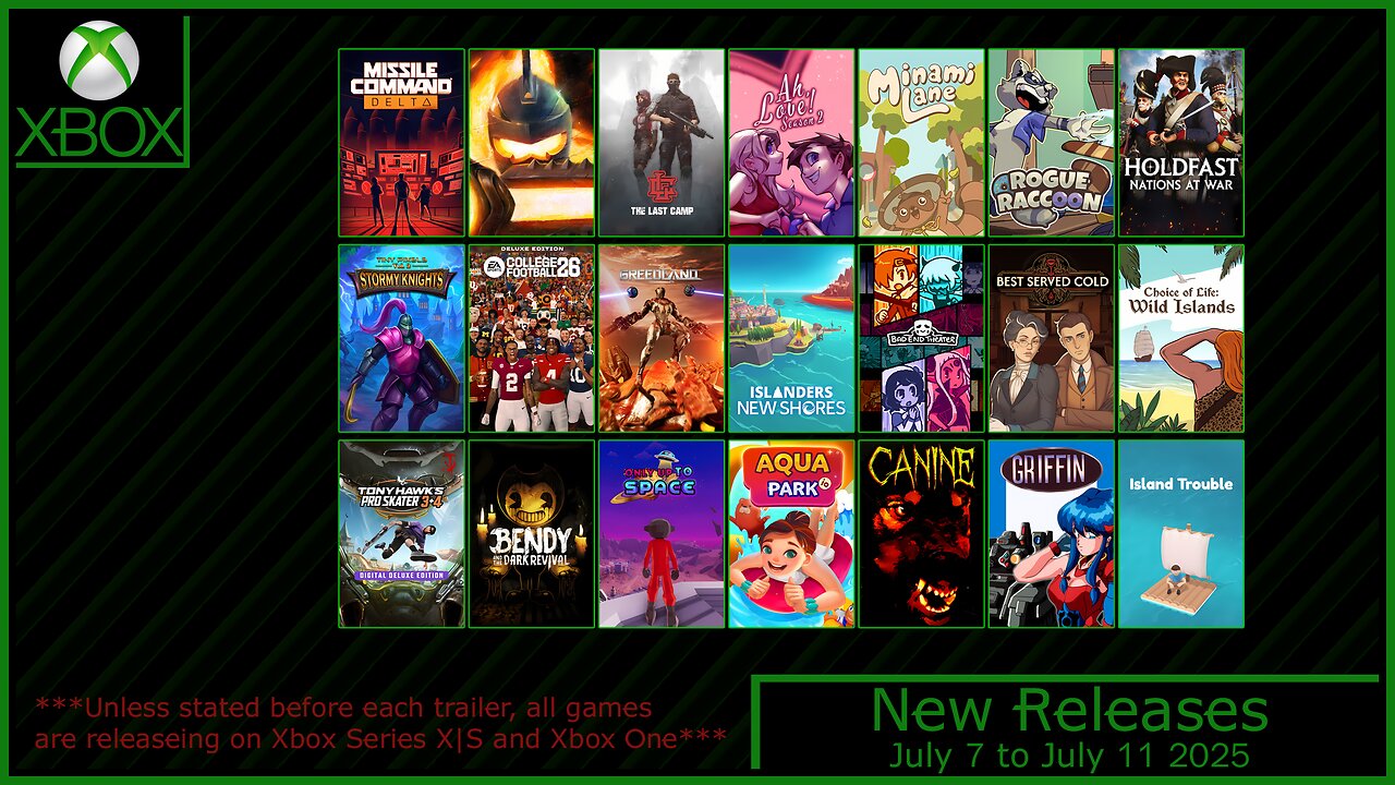 New Xbox Games for July 7 to July 11 2025