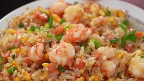 Trending egg fried rice with shrimp recipe in China. Do u want to try?
