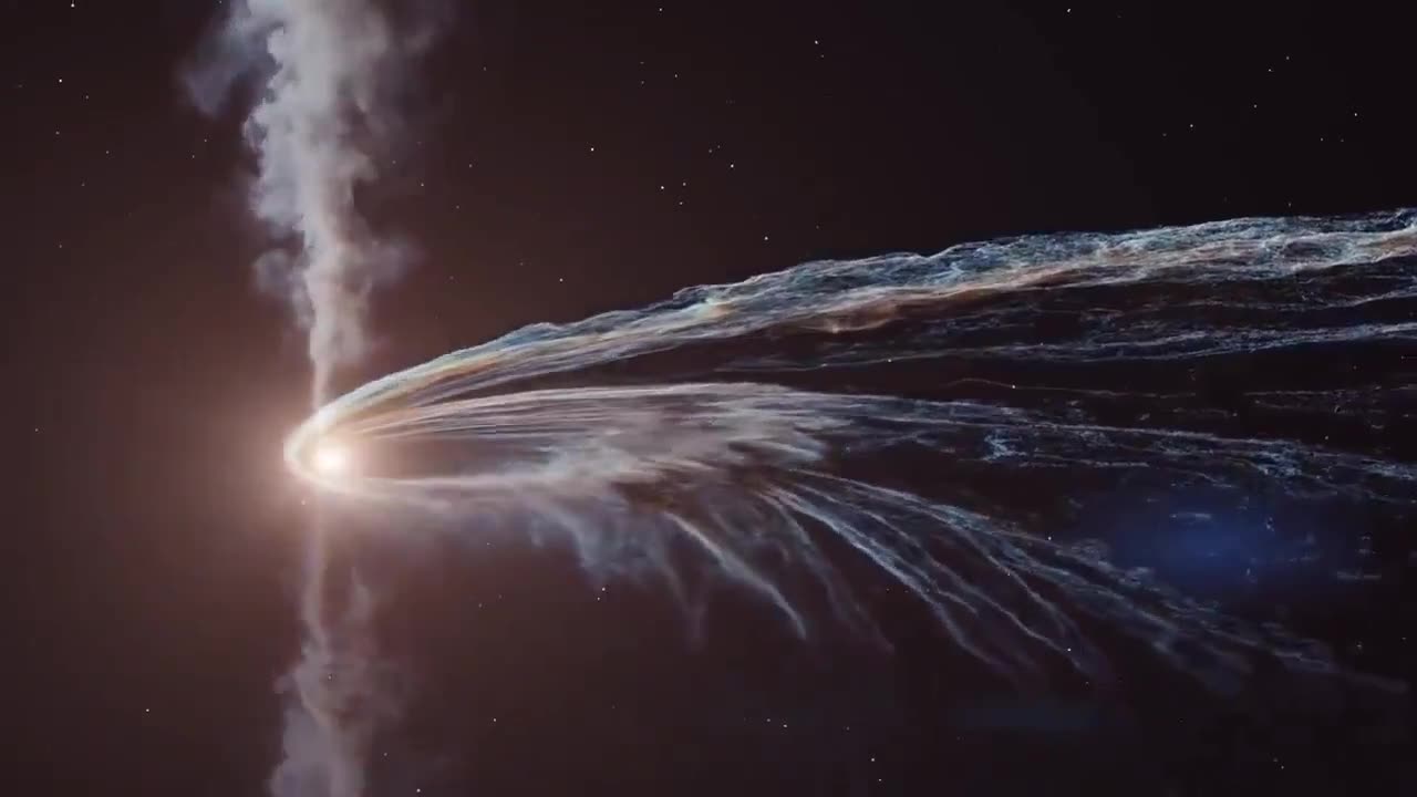 Stunning visualization of a neutron star being torn apart by a black hole.