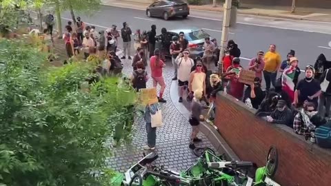 Anti-ICE extremists are using city scooters to block entrance to a federal building in Seattle.