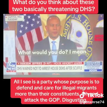 What do you think about these two basically threatening DHS?