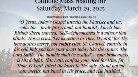 Mass Reading Reflection for Saturday, March 29, 2025