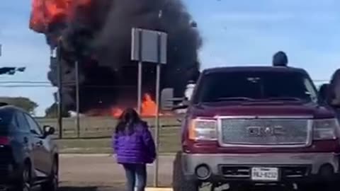 Two military planes crash mid-air during Air Show at Dallas Executive Airport. #shorts