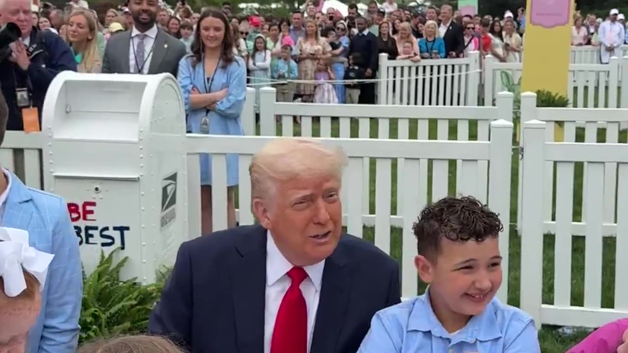 President Trump coloring with the children