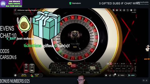 LIGHTNING ROULETTE CASINO GAME MADNESS CHAT COMPETITION!