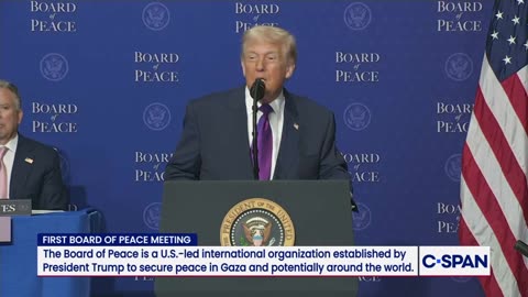President Trump Remarks at Inaugural Board of Peace Meeting on Gaza Reconstruction