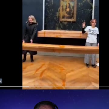 Mona Lisa was sprinkled with soup by Morons