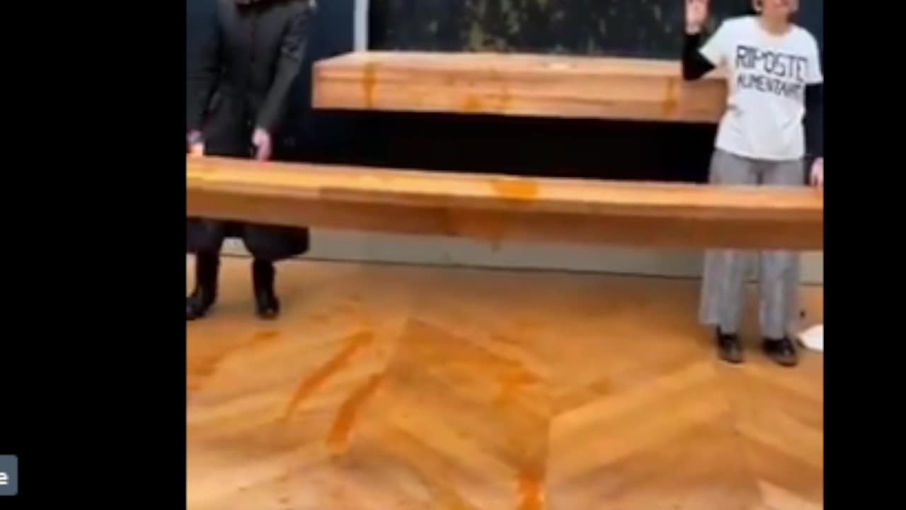 Mona Lisa was sprinkled with soup by Morons