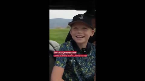 Kid challenged to get a hole in one. As a 9 year old he SHOCKS and did it!