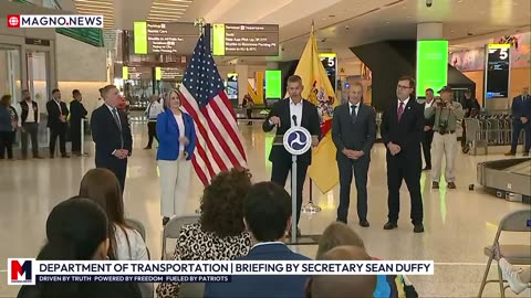 🇺🇸 Department of Transportation | Secretary Sean Duffy Holds Briefing at Newark Airport, New Jersey [LIVE]