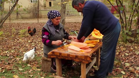Balqabaq Plovu və Türk Kabak tatlısı, Outdoor Cooking Video, ASMR food