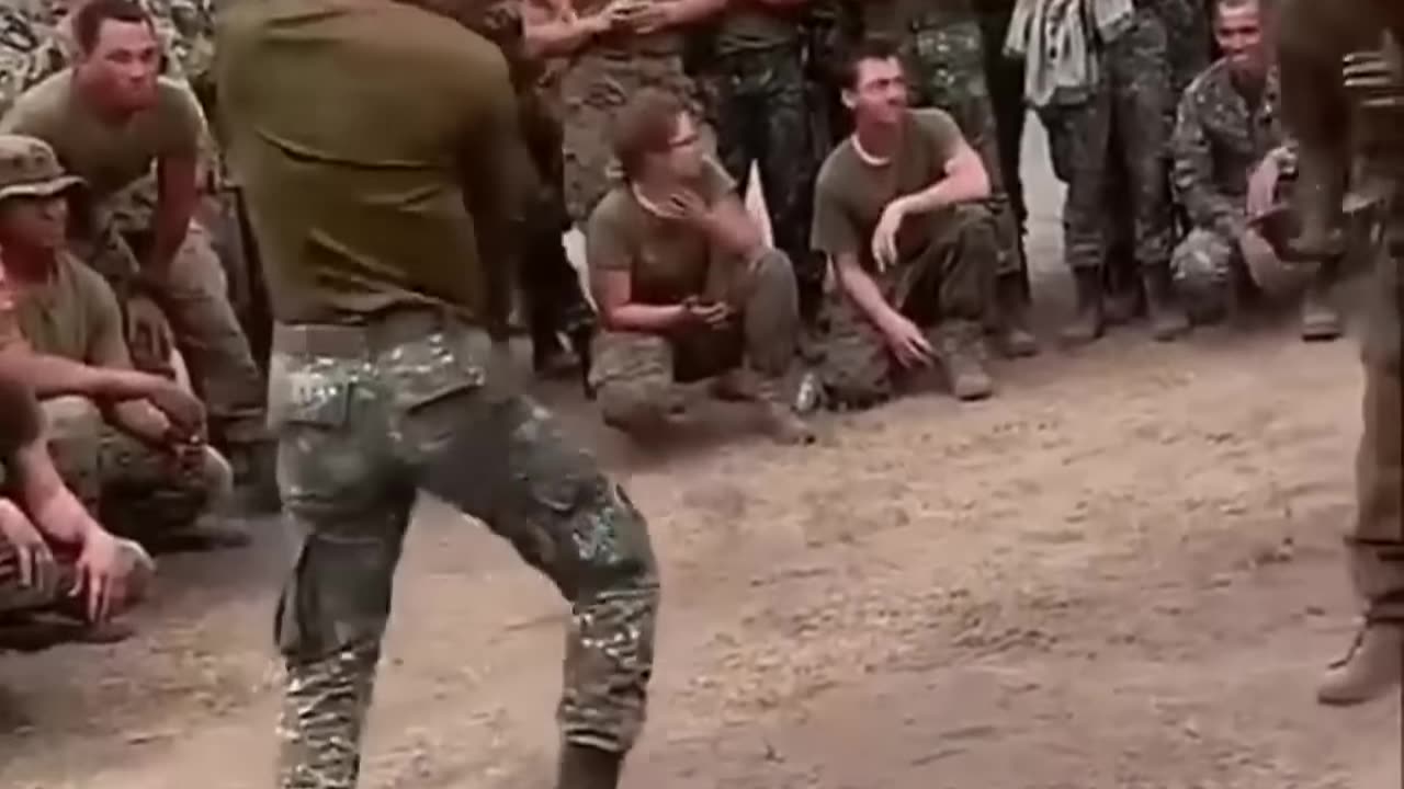 Friendly Knife Fighting Between Philippine Marine And USMC
