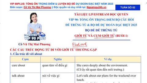 Bộ đề dễ trúng tủ Giới từ và Cụm giới từ Buổi 1