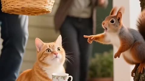 Bunny Cat Ai animated funny video #funny #cat #ai #unstoppable #meow #animals #cats #kitten
