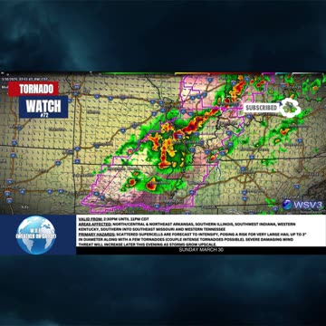 🌪️ Tornado Watch #72: AR, IL, IN, KY, MO, TN Intense Threat Tonight! 3/30/25 #shorts