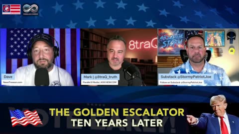 Stormy Patriot Joe w/ Dave, Mark 8TraQ: The Golden Escalator - 10 Years Later - Revisiting Trumps Full Speech! - 6/16/25