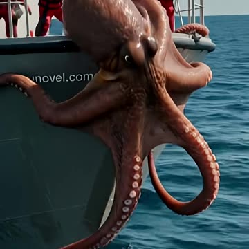 Rescuing a giant white octopus hurt by sea urchins