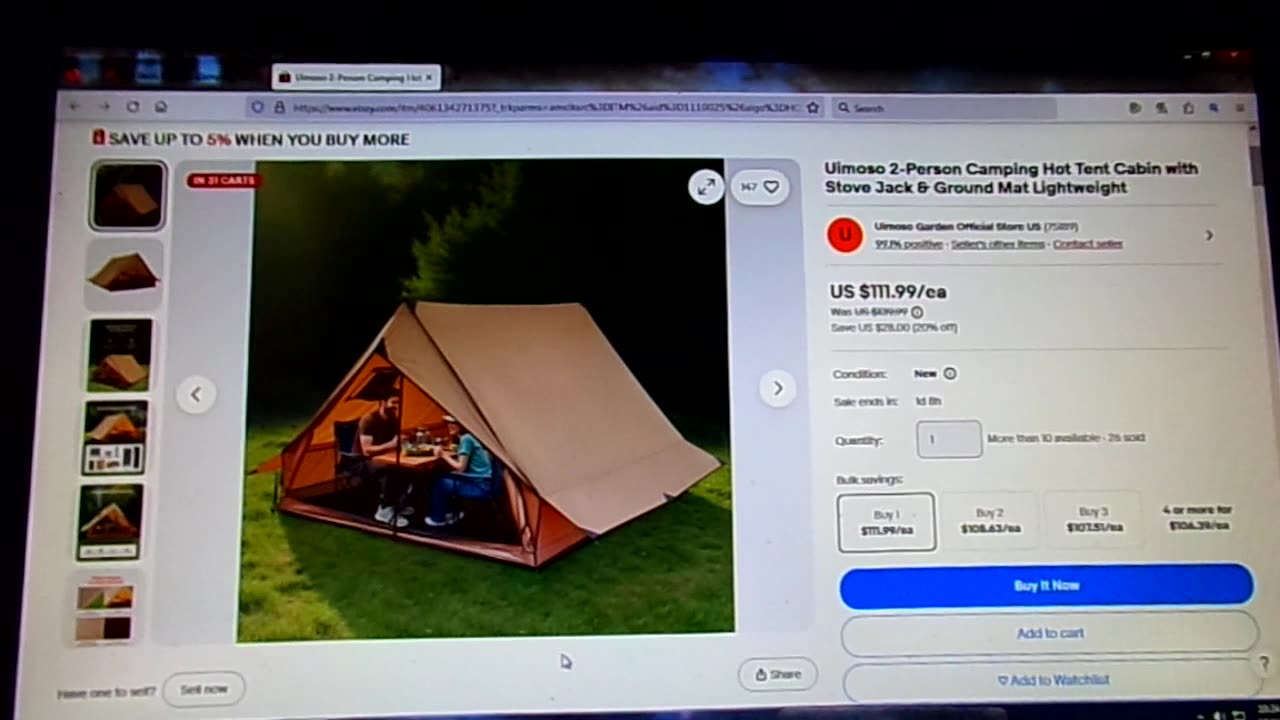 This is the hot tent I tried to buy from e-bay and couldn't: