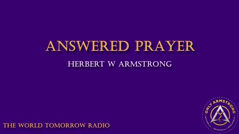 Radio Broadcast- Answered Prayer
