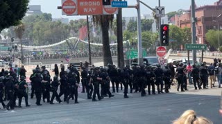 LAPD declares unlawful assembly, giving protesters 10 minutes to disperse