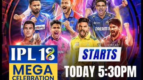 The 18th Edition of Tata IPL starts from today the 22nd March, 2025