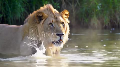 "A Fish in the Water, Reflected on a Lion’s Face