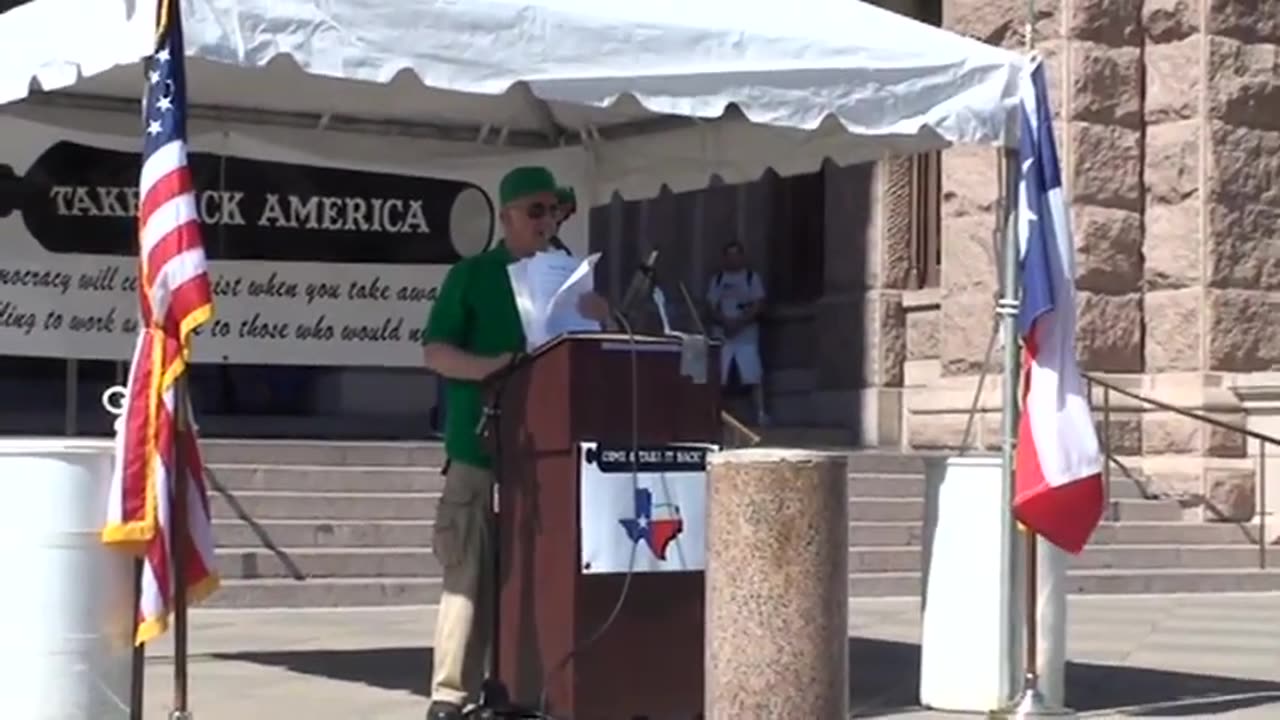 Jon Roland talk to Tea Party, Austin Capitol steps, July 4, 2009