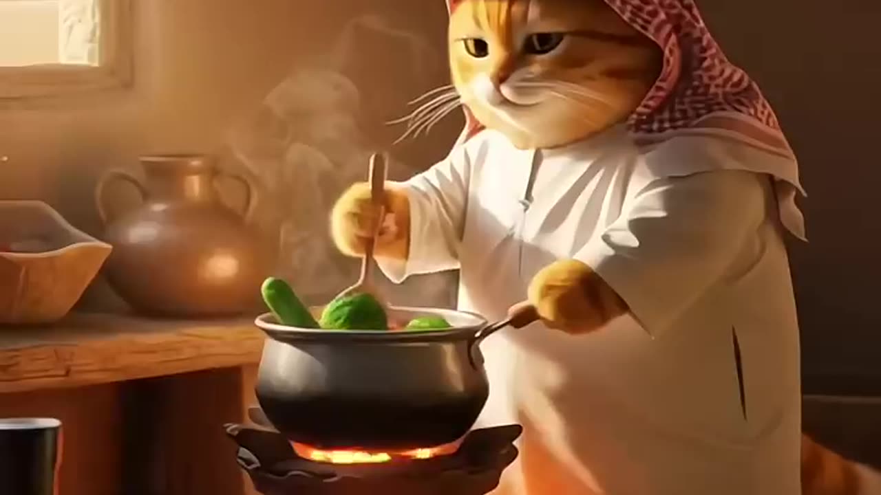 After Ramadan Orange Arabic Cat became Naughty!