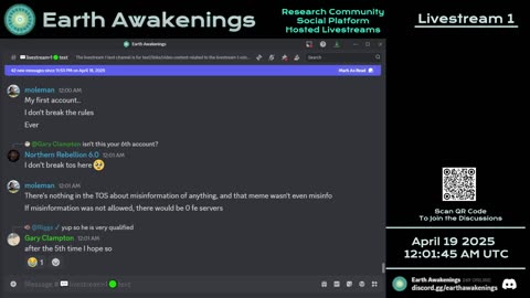 Earth Awakenings - Livestream 1 - #3114 - Live on Rumble/Youtube/X-Twitter/Twitch