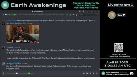 Earth Awakenings - Livestream 1 - #3116 - Live on Rumble/Youtube/X-Twitter/Twitch