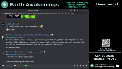 Earth Awakenings - Livestream 1 - #3116 - Live on Rumble/Youtube/X-Twitter/Twitch