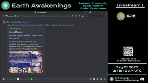 Earth Awakenings - Livestream 1 - #3140 - Live on Rumble/Youtube/X-Twitter/Twitch
