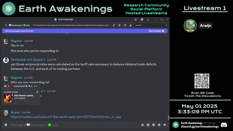 Earth Awakenings - Livestream 1 - #3140 - Live on Rumble/Youtube/X-Twitter/Twitch