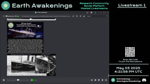Earth Awakenings - Livestream 1 - #3144 - Live on Rumble/Youtube/X-Twitter/Twitch