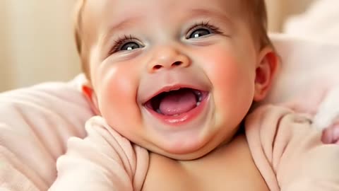 Cute baby laughing