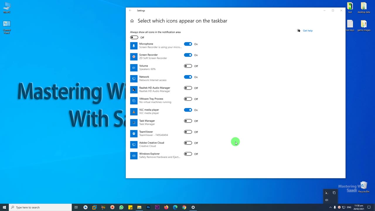 How To Select Which Icons Appear On The Taskbar