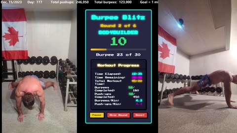 Everyday 450 push ups and 180 Burpees!