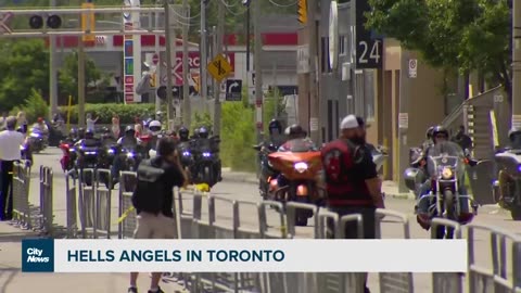 Large 'unsanctioned' Hells Angels procession arrived in Toronto