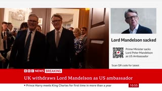 Peter Mandelson sacked as UK's US ambassador over Jeffrey Epstein links