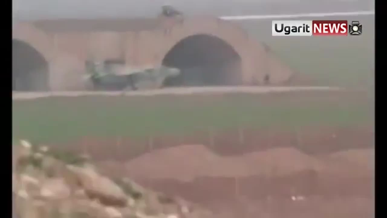 Syrian War Rebels hit a Mig-23 JET with Konkurs ATGM in Idlib governate 2012.03.14