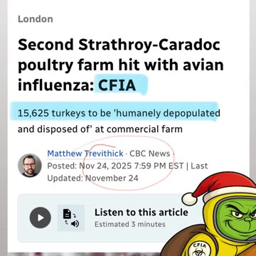Second Strathroy-Caradoc poultry farm hit by the CFIA! 🦃Right on time for Christmas!🎄