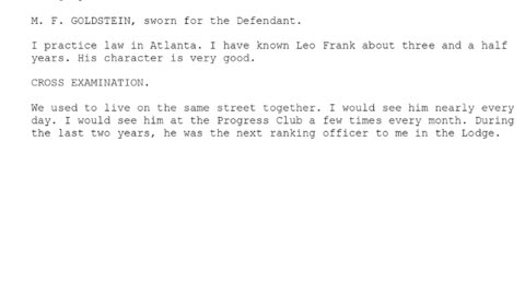 M. F. GOLDSTEIN, Sworn In For The Defendant, 131st To Testify