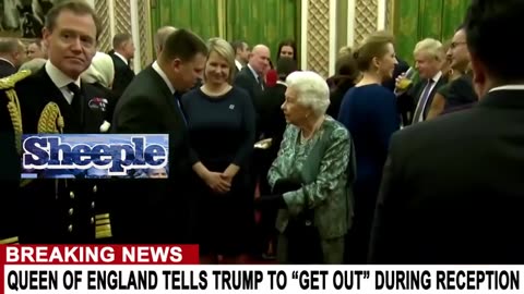QUEEN LIZARDBETH TELLS TRUMP TO GET OUT AND POINTS THE WAY TO THE DOOR