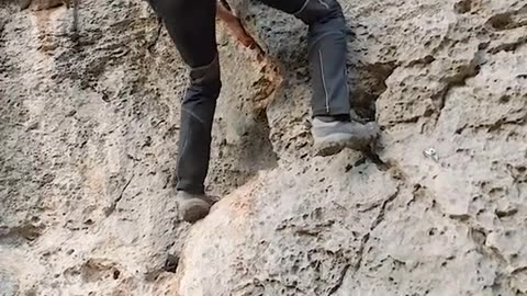 run up the cliff