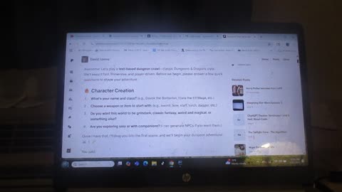 Text Based Dungeon Crawl with ChatGPT. Tuesday, July 22, 2025.