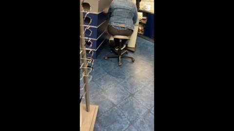 Voyeur blue sexy thong in public